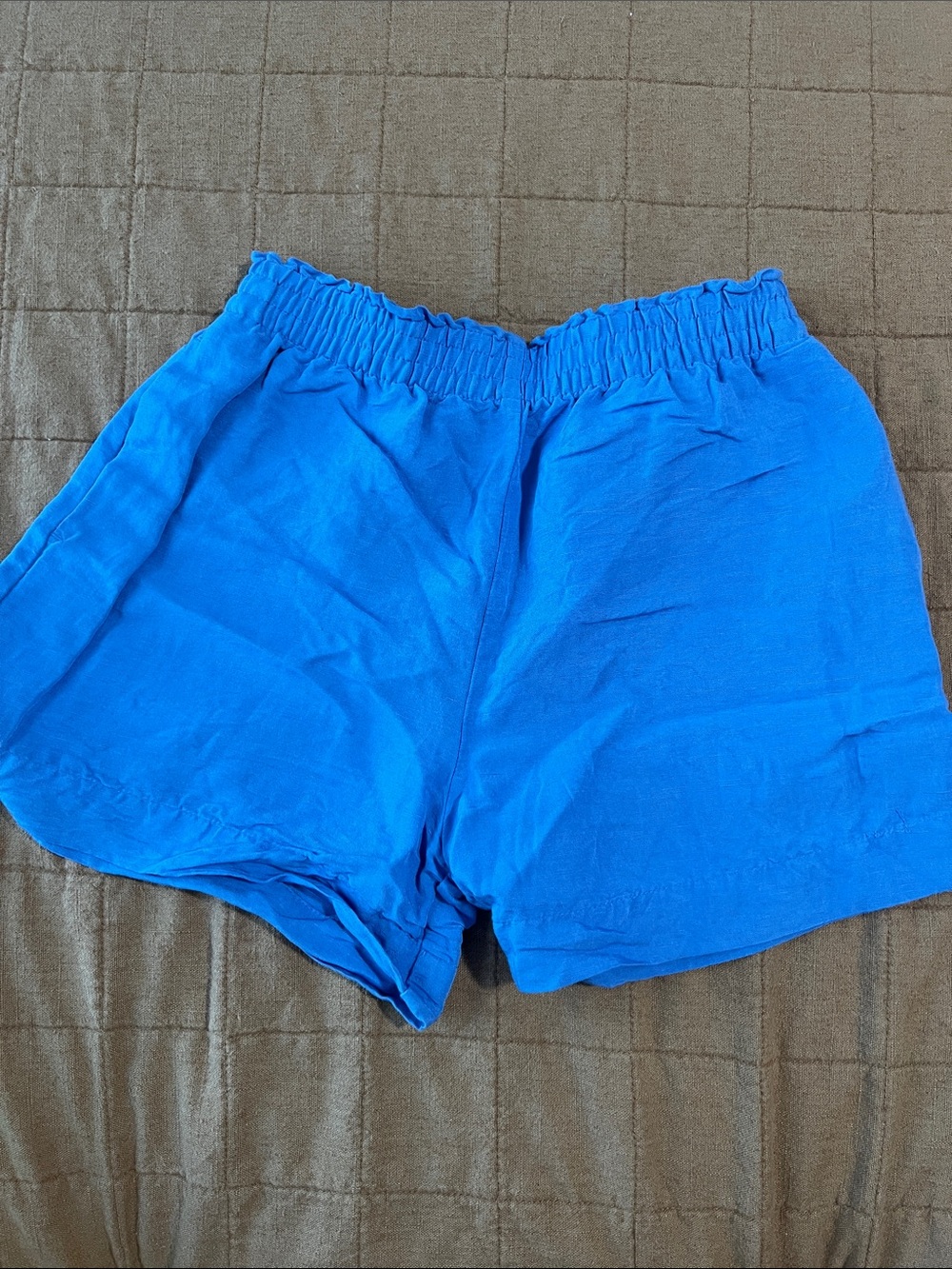 Women's Royal Blue Elastic Waist Shorts